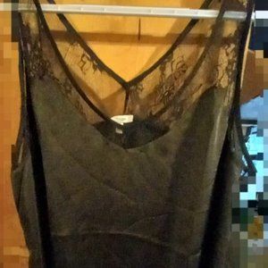 Maurices exclusive on-line Black Satin with lace Cami-tank top